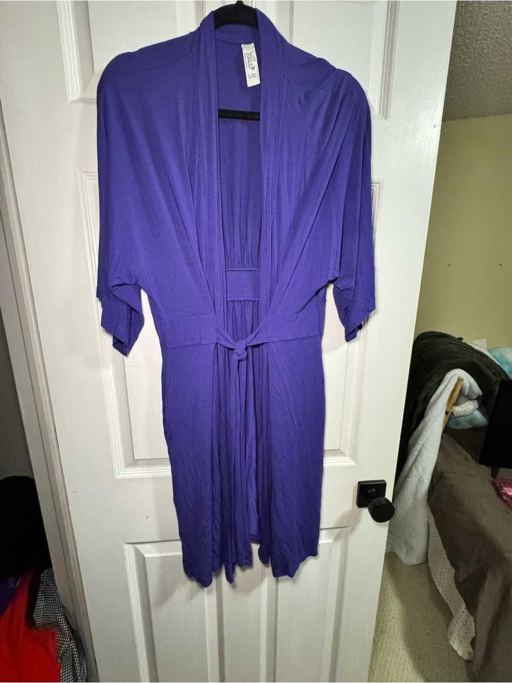 Yala Purple Long Sleeve Tie-Front Dress